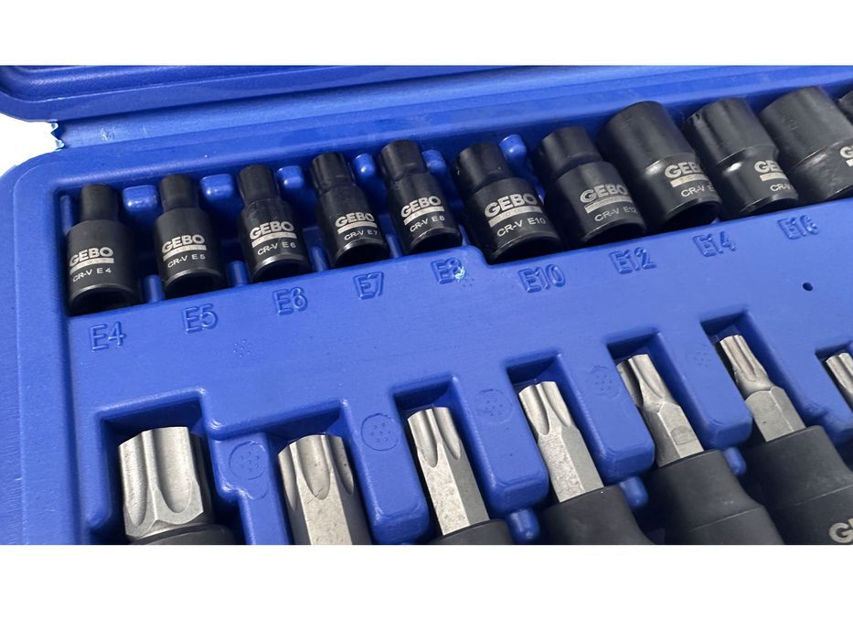 Set chei biti torx t8-t60 tubulare profil e e4-e20 1/4 3/8 1/2 25 pies