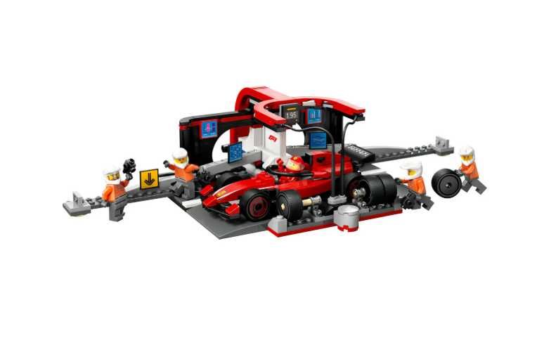 Lego City 60443 - F1 pit stop with pit crew and Ferrari speedster