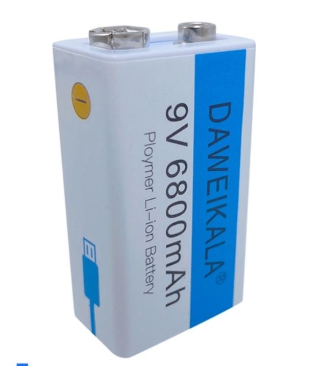 Презареждаема батерия 9V, 6800mah, Li-ion, USB type C, металотърсачи
