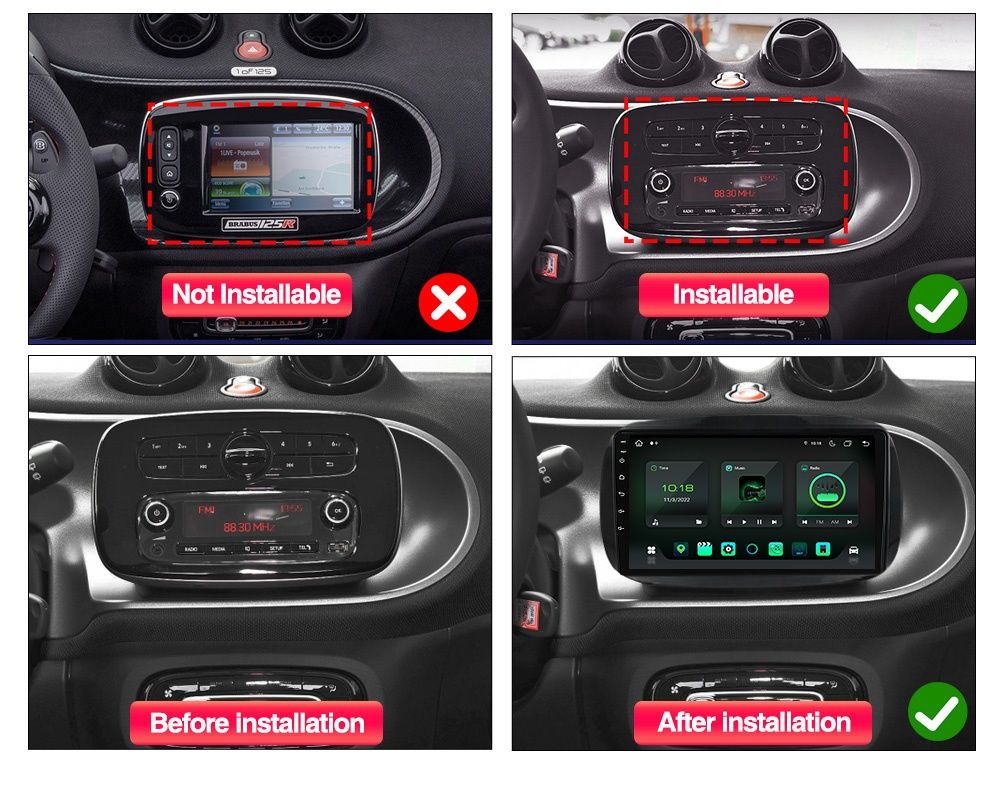 Navigatie Android Smart 2014-2020 Waze YouTube GPS BT USB