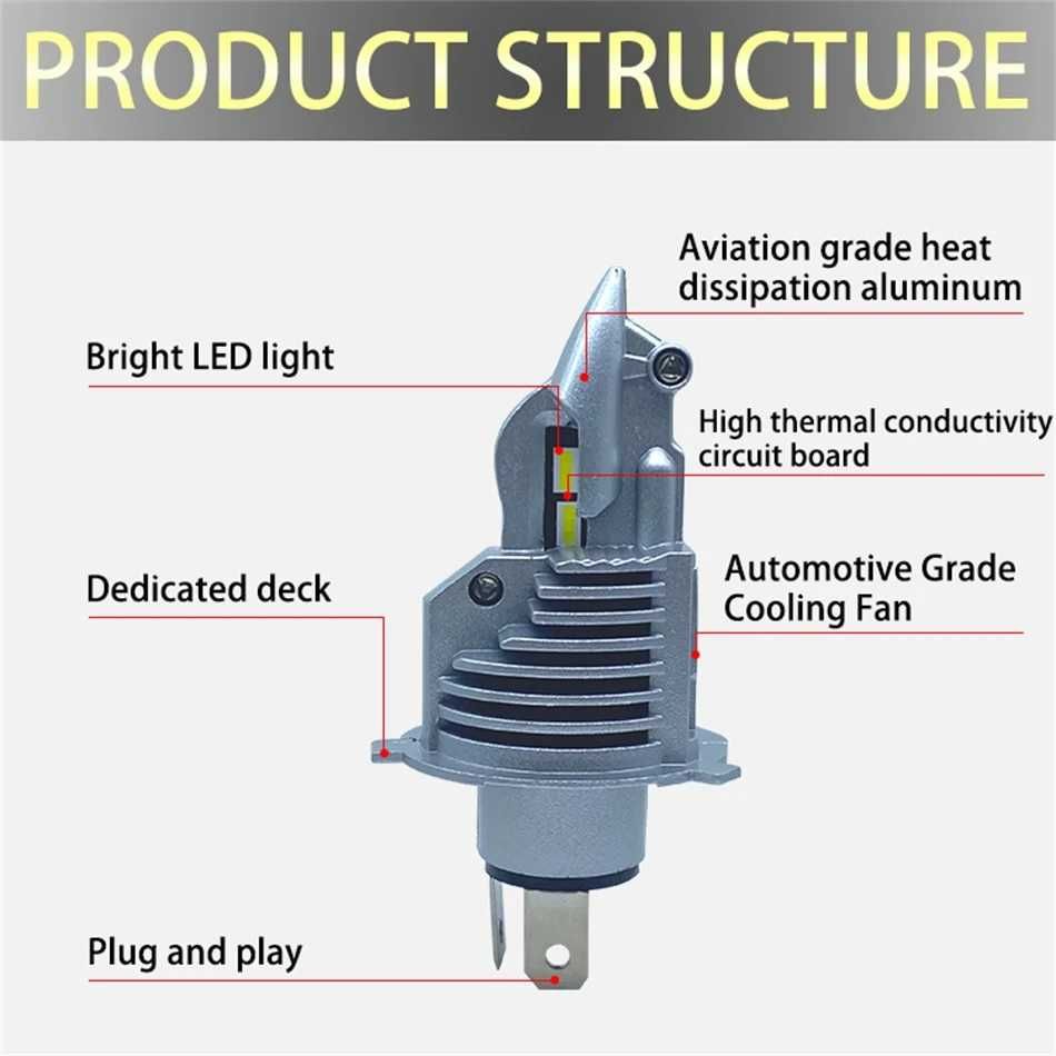 H4 LED крушки за фарове 12V 4300k