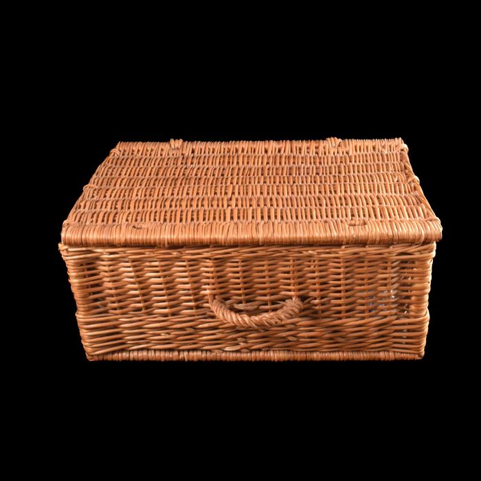 Lada impletita din rachita natur pentru depozitare, jucarii 52x35x23cm