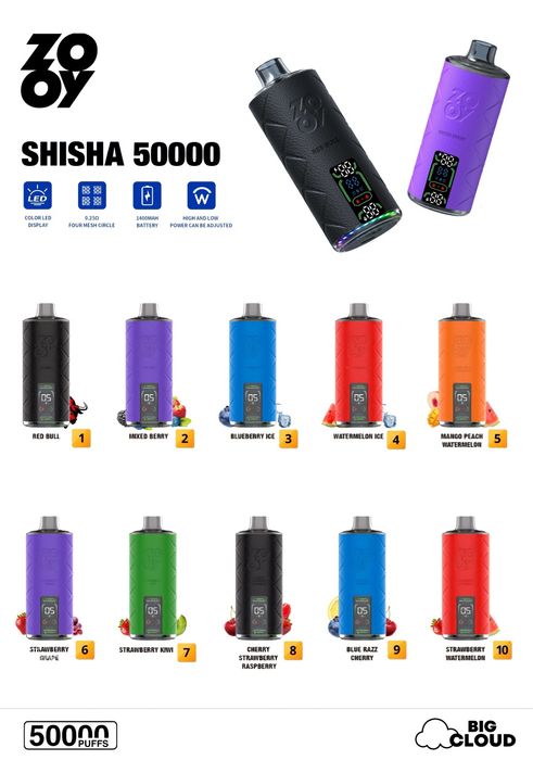 Vape ZOOY 50000 narghilea Shisha
