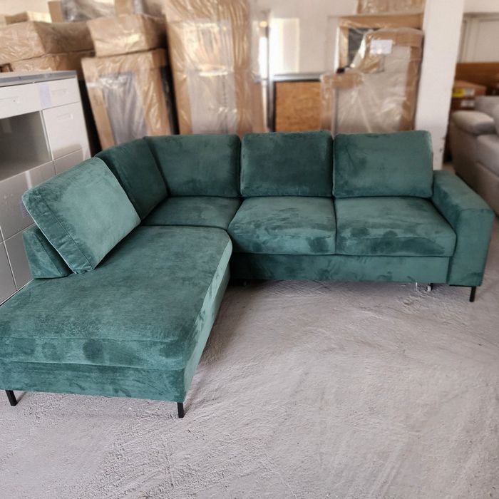 NOU Coltar L 240/200cm, extensibil, gri, catifea