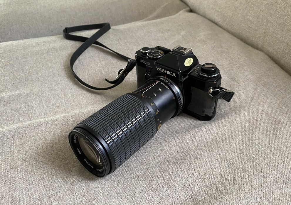 Aparat foto SLR Yashica FX-D + obiectiv Osawa MC 80-205mm f4.5 vintage