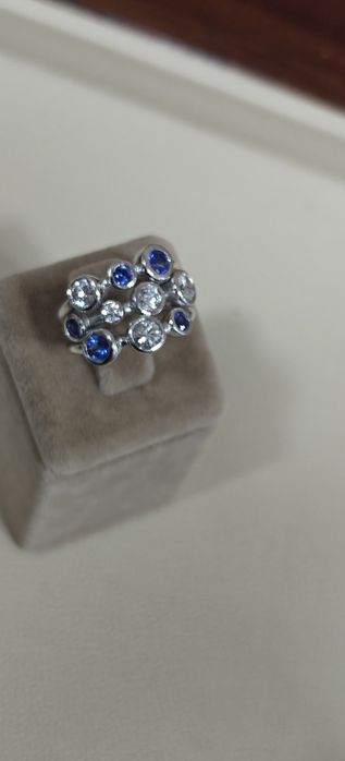 Inel aur 18k 13.28gr diamante și safire naturale (R)