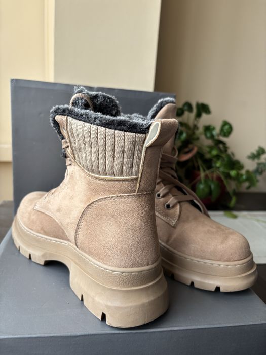 Дамски боти Gianni, бежови, естествен велур