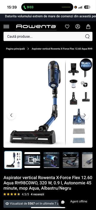 Vand aspirator rowenta vertical