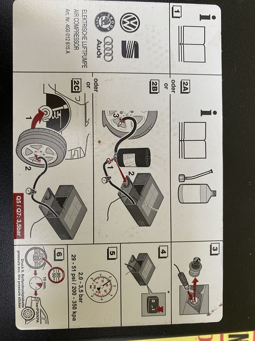 Compresor auto umflat roti 12V original Audi Q5 Q7 SUV