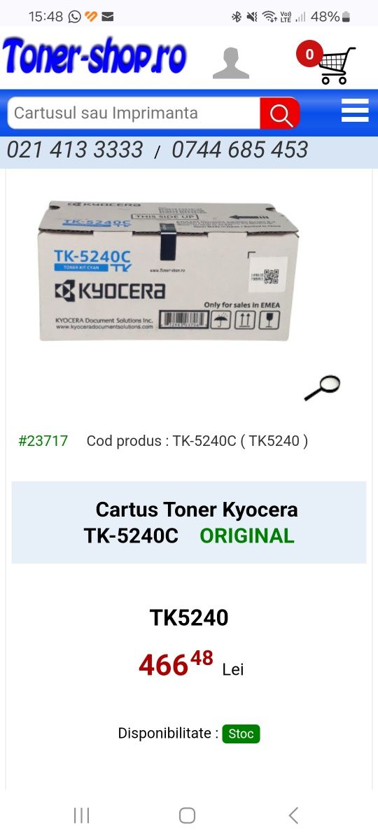 Cartus Original Kyocera TK-5240M, C, Y, K