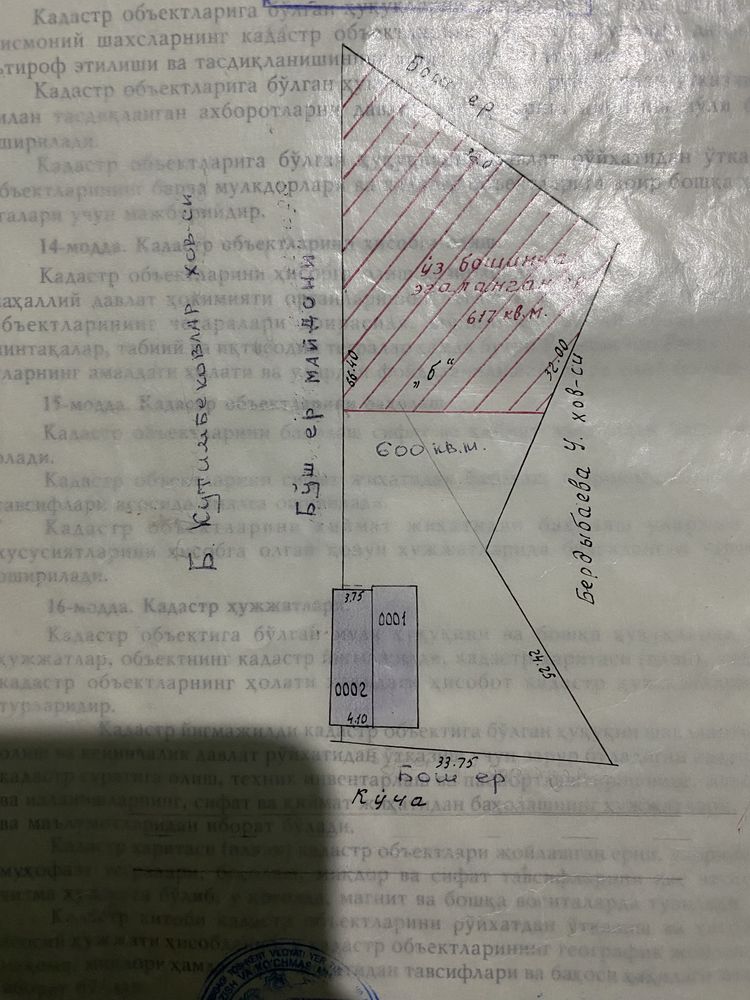 Бостонликда участкалар сотилади 85000 2 участкани нархи