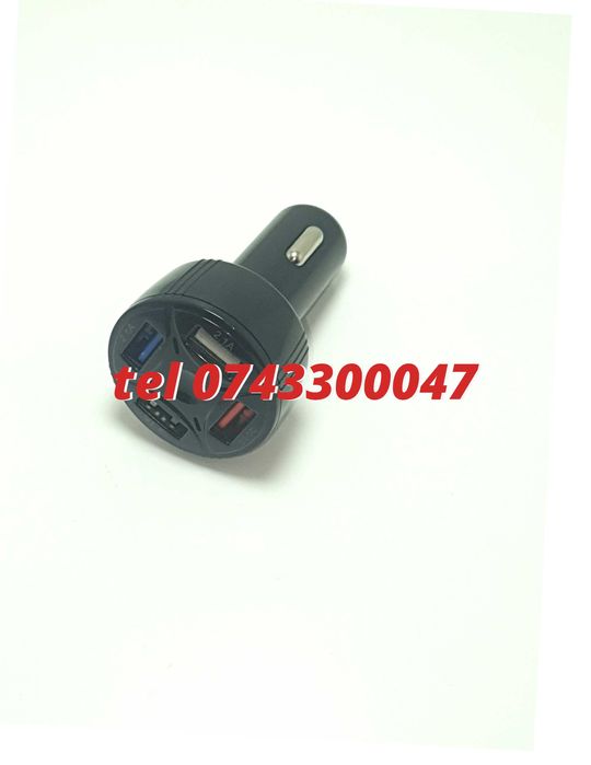Incarcator Masina Auto 4 Porturi Bricheta Usb Qc Incarcare Rapida
