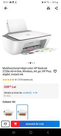 Multifunctional/imprimanta HP DeskJet 2720e All-in-One, Wireless, A4