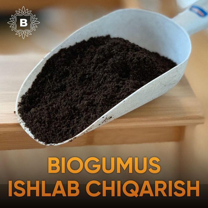 Sifatli biogumus va Kaliforniya chuvalchangi sotiladi.