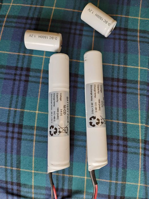 Nickel Cadmium battery pack pentru emergency light 3.6 V - 1.5 Ah