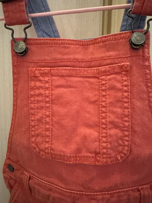 Sarafan de blugi rosu caramiziu Fat Face UK 5-6 ani