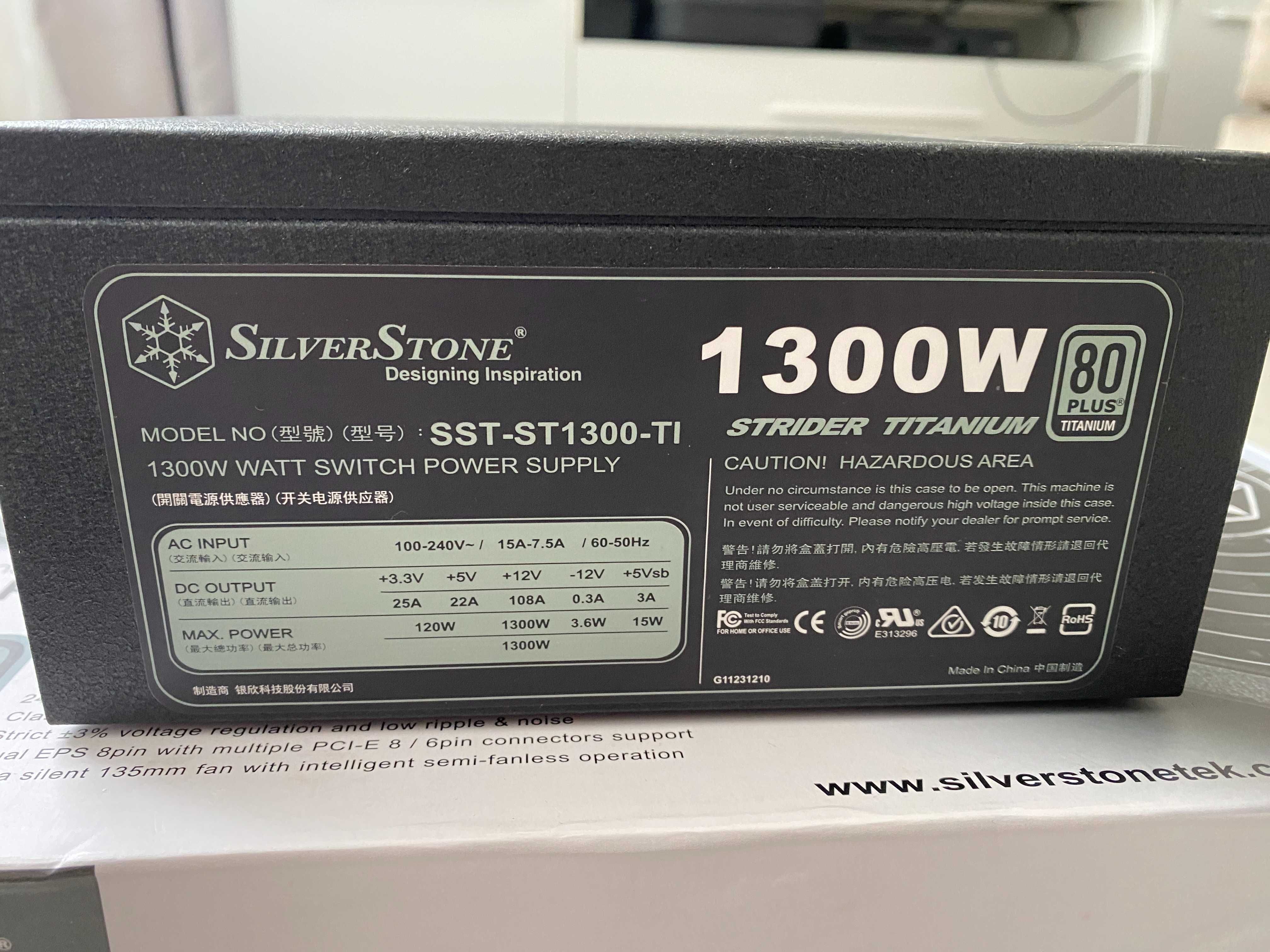 Sursa Silverstone SST-ST1300-TI 1300W, 80 Plus Titanium, Full Modulara