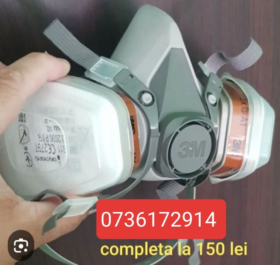 Masca de protectie 3M 6200 completa cu filtre prefiltre capace = 150