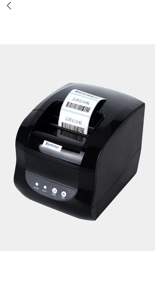 Termoprinter XP_365B tovarga shtrix kod chiqaradi
