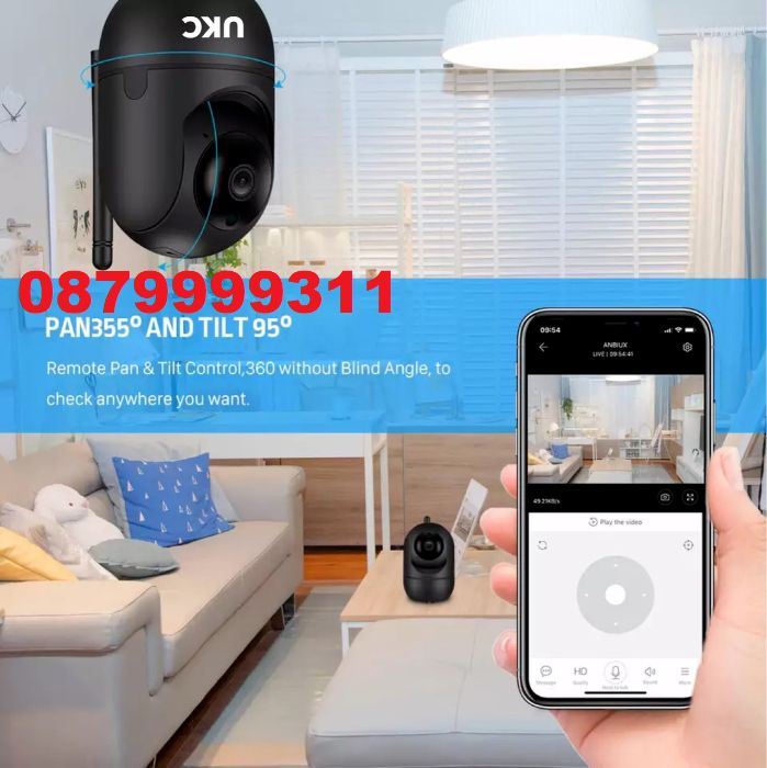 Топ модел Smart camera 1080p, Full HD IP - Wifi Смарт камера Бебефон