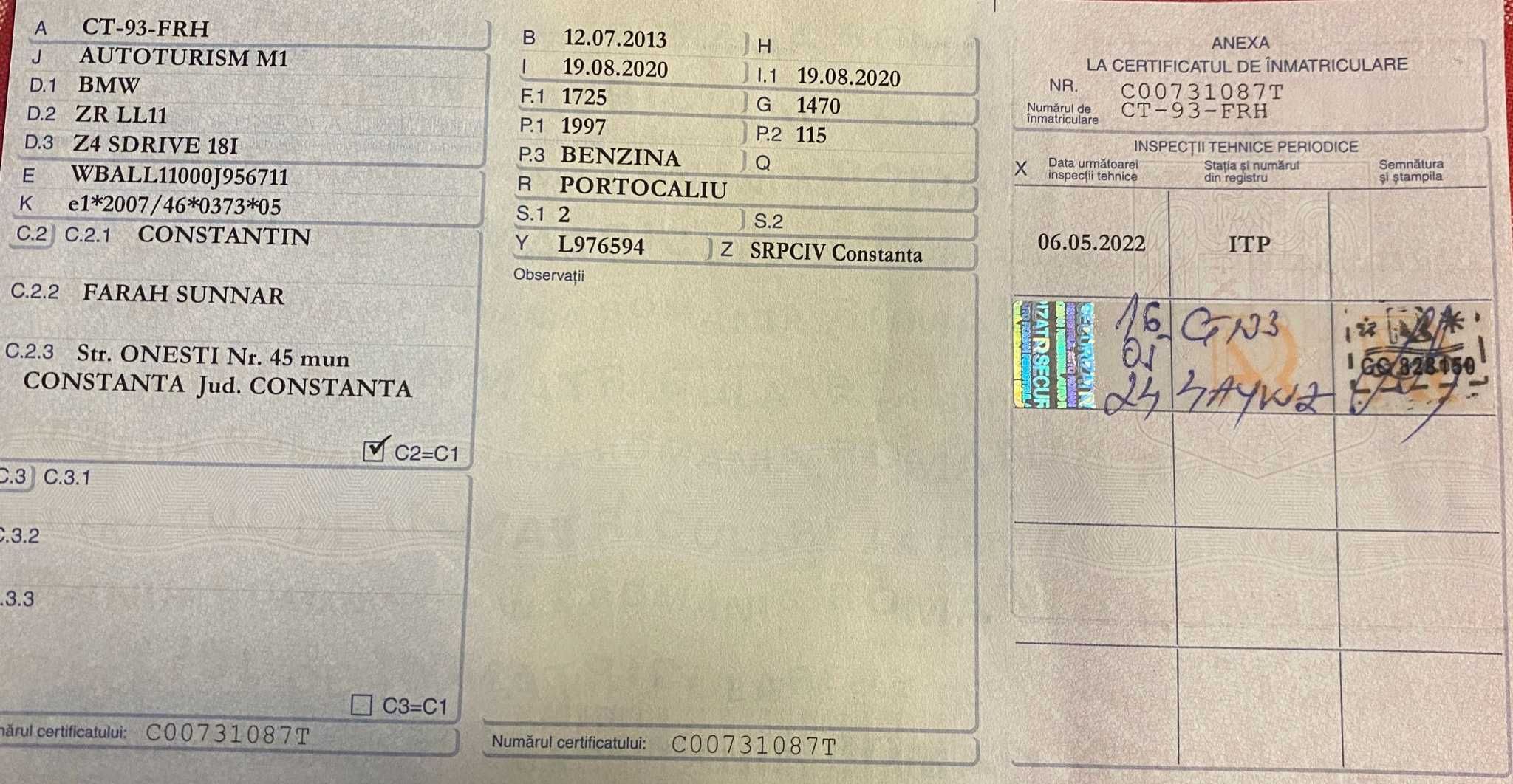 Vând BMW Z4 SDrive 18I 2013 - Constanța