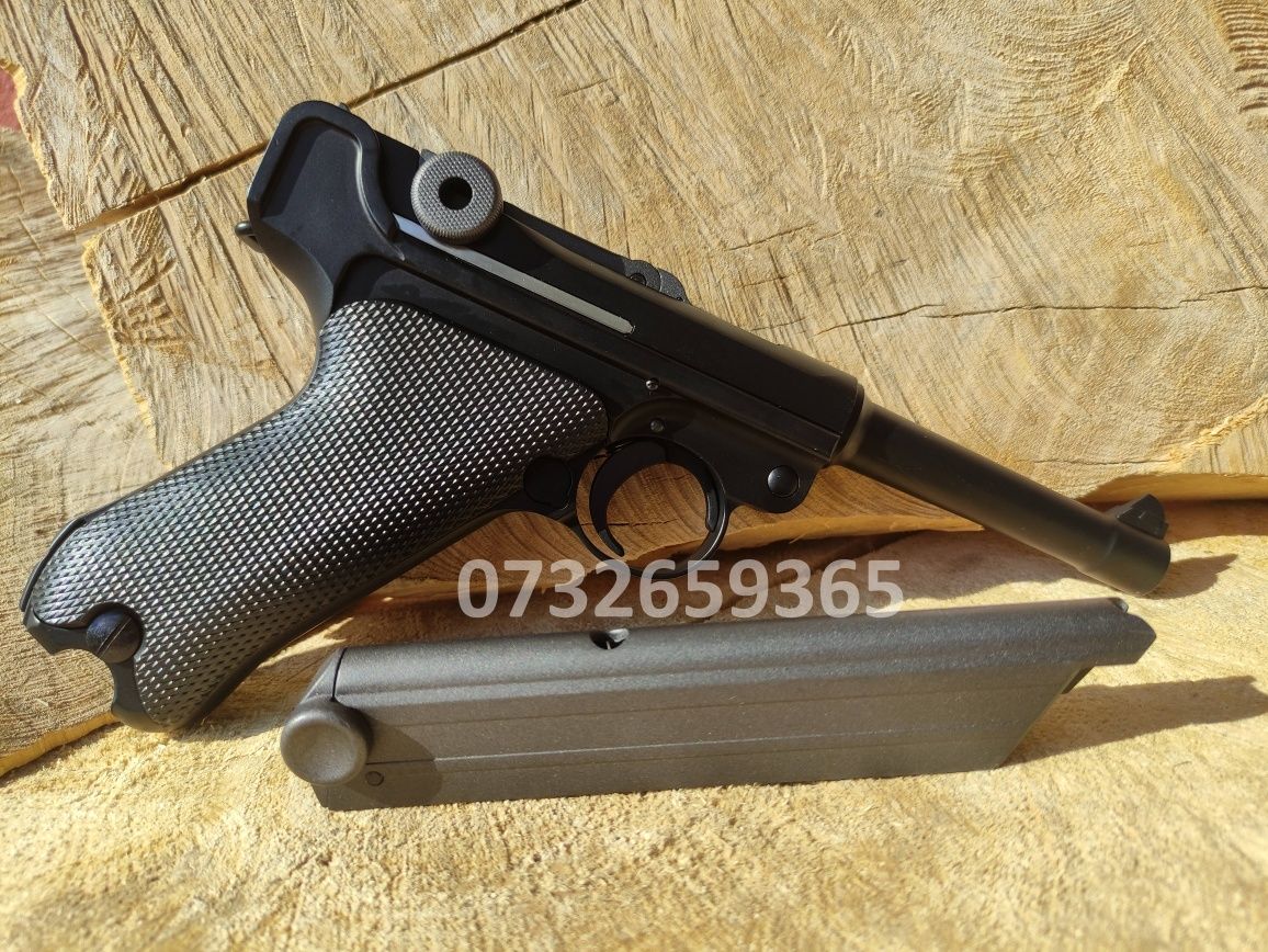 Luger P08 FullMetal recul puternic GreenGas Colectie pistol airsoft