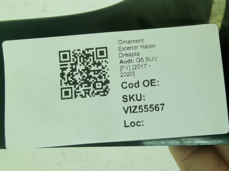 Ornament Stalp Haion Dreapta Audi Q5 SUV [FY] 2017 2018 2019 2020 Orig