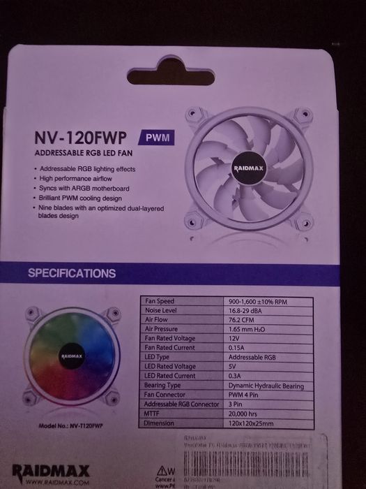 Ventilator Pc Raidmax 120 alb