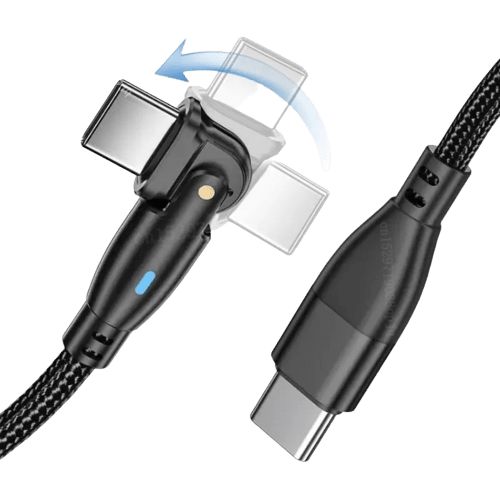 Cablu CRZ Fast Charging Type C - Type C cu cap rotativ 180 grade