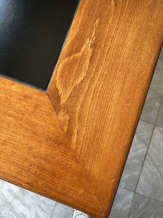 Масивна трапезна/офис маса – бук + гумиран плот, 200×100×70 см