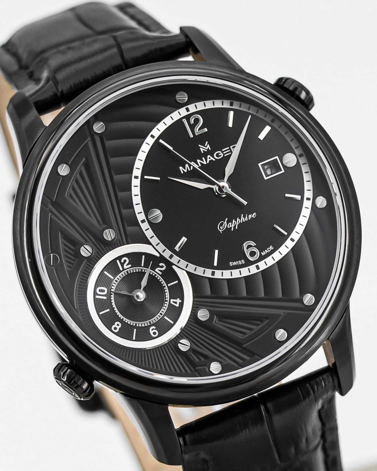 Ceas  Manager  - Dual Time Swiss Made - MAN-TR-04-N - Bărbați