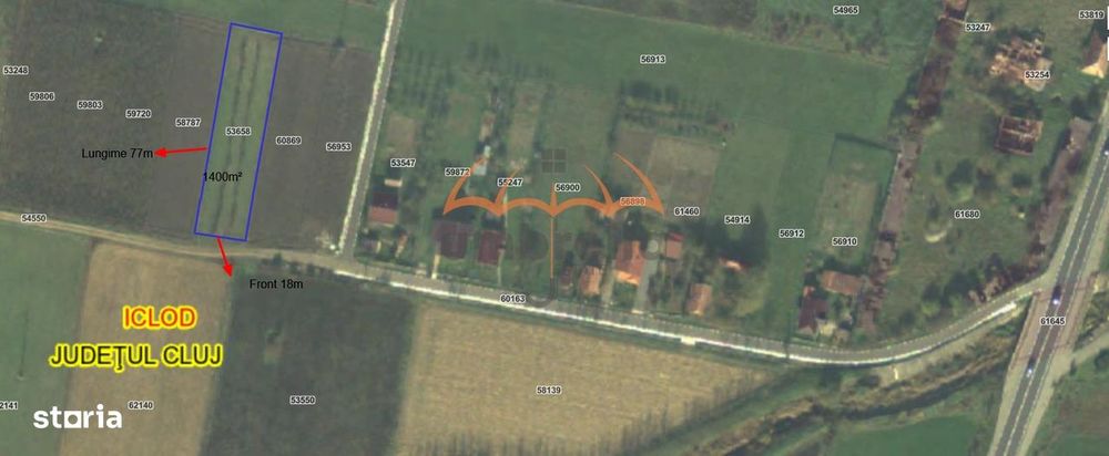 Teren de vanzare Intravilan in Fundatura-Iclod, Strada Viitorului 1400
