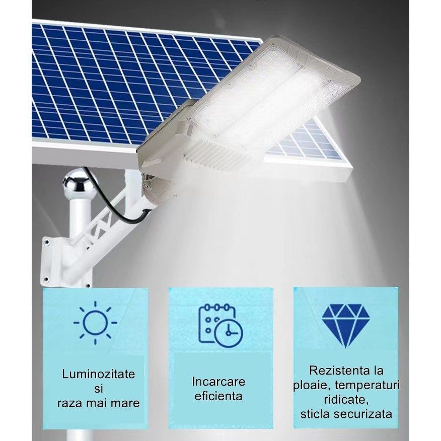 Lampa solara stradala , pentru curte sau strada, cu trei grile,
