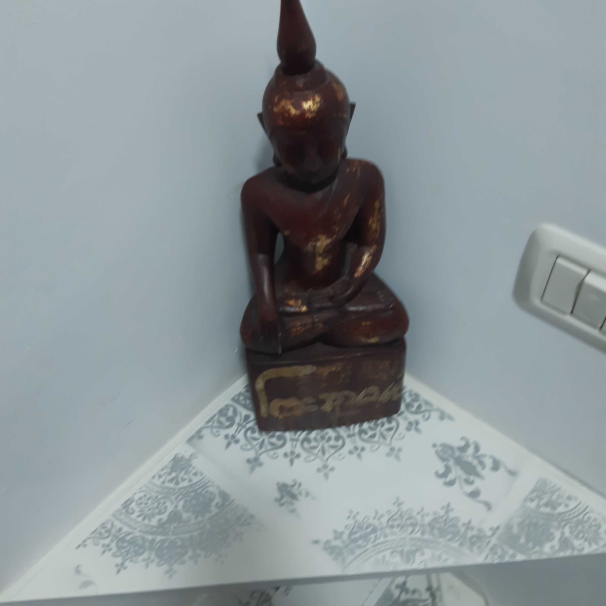 Statuieta Buddha lemn sculptat din Tailanda