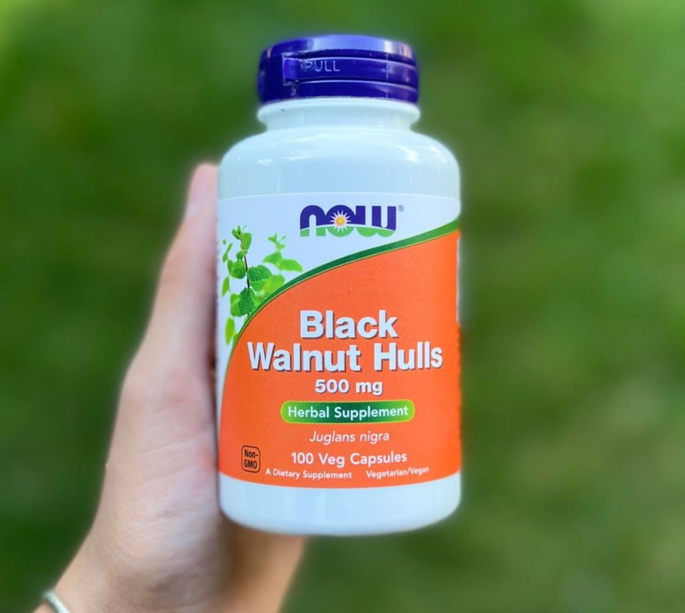 Black Walnut/Now/Скорлупа черного ореха 500 мг