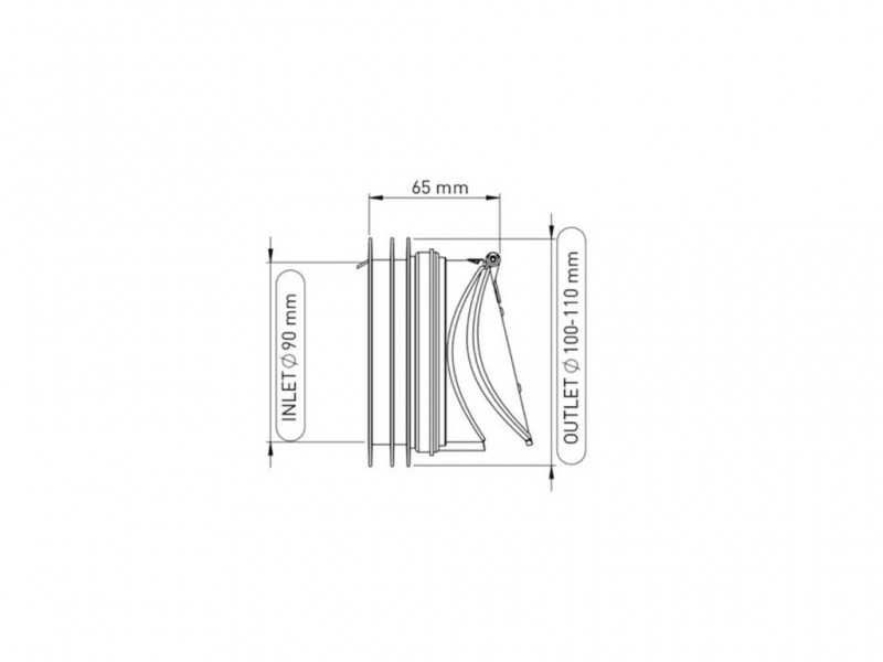 Клапа за WC тръба ф100-110