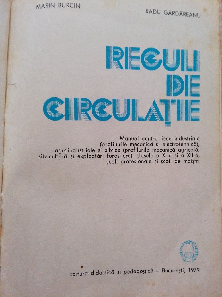 Vând Manual Reguli de circulație din anul 1979