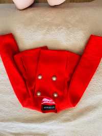 Blazer Uterque roșu Ferrari, nsasturi tip perla