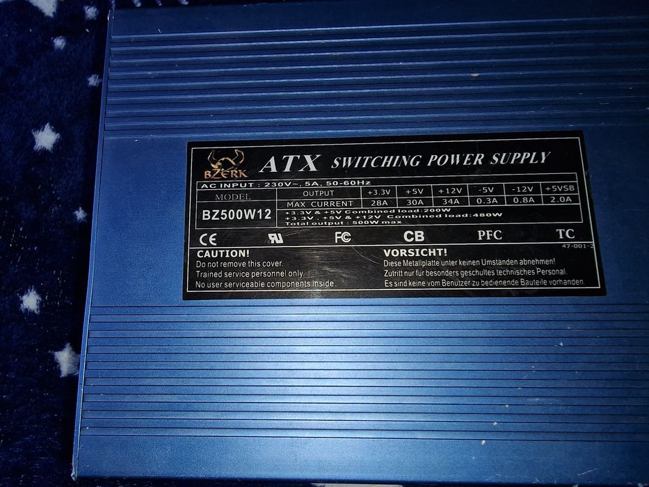 Sursa 500 Watt Blu Alimentatore PC