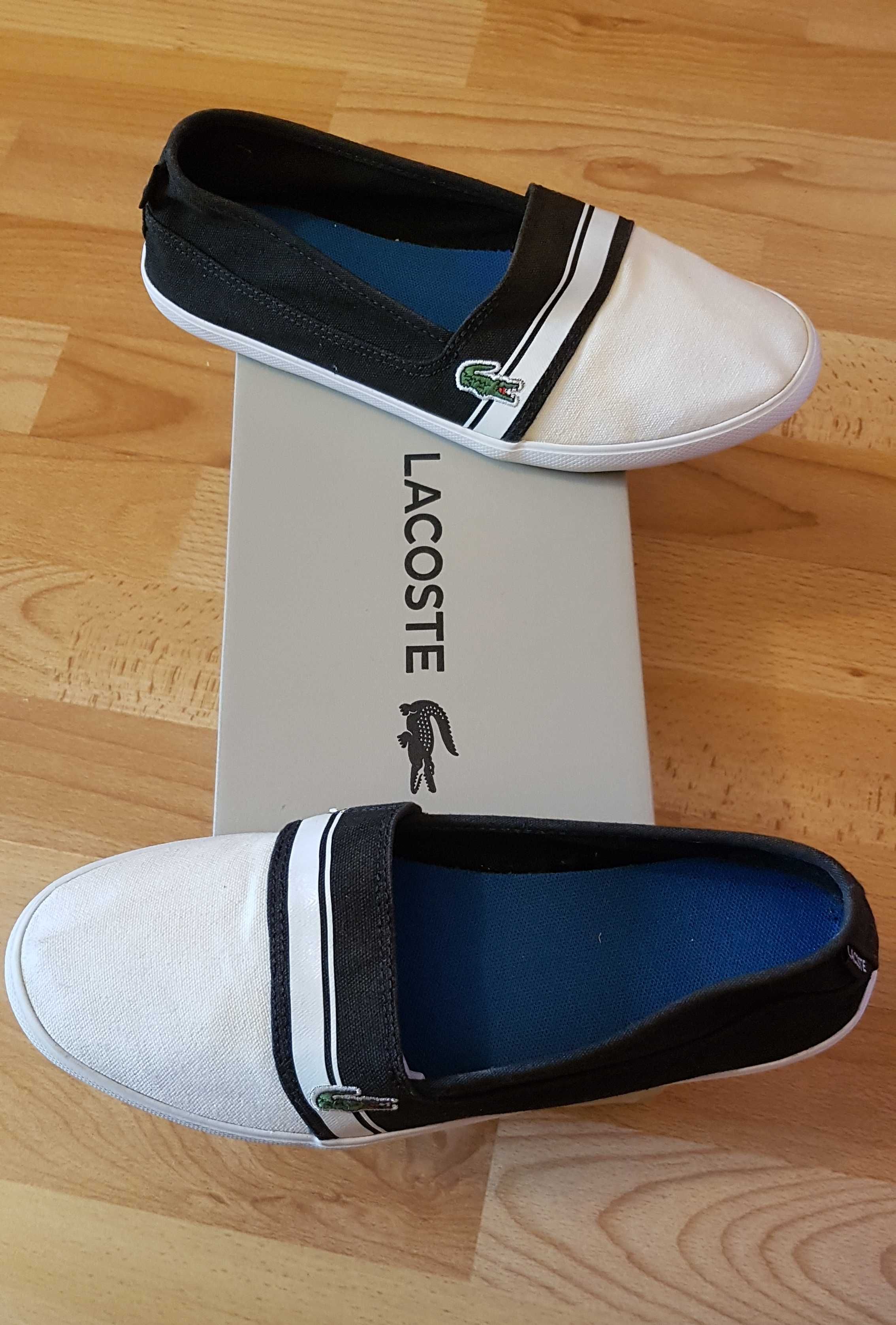 Tenisi Lacoste 37,5 alb cu negru