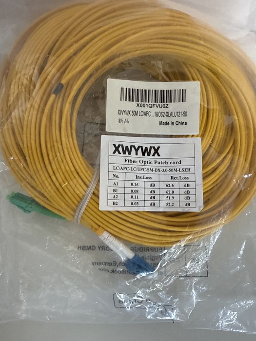 Cablu fibra optica 50 metri SC LC ST FC  - SM-DX-3.0-LSZH patchcord