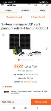 Vând kit fotovoltaic cu baterie litiu