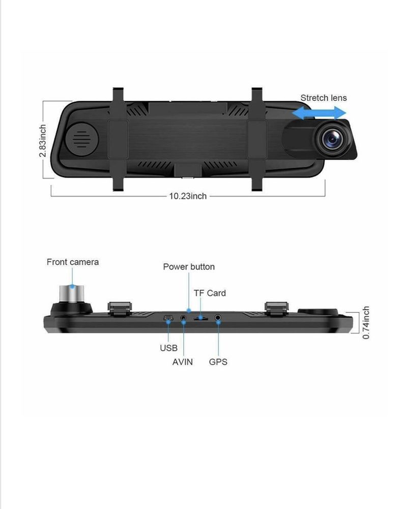 Camera Video Auto Premium Tip Oglinda T108 Dubla Full HD Ecran Touch