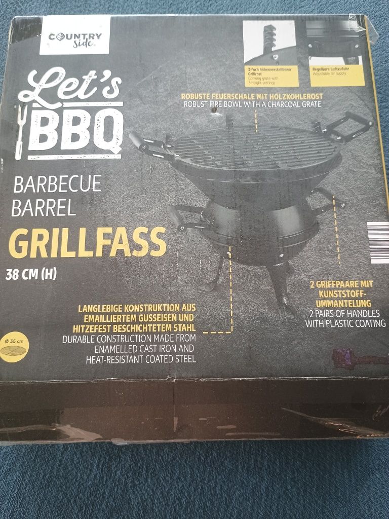 BBQ,Grill oțel cu  placa din  fonta,cărbune -lemn