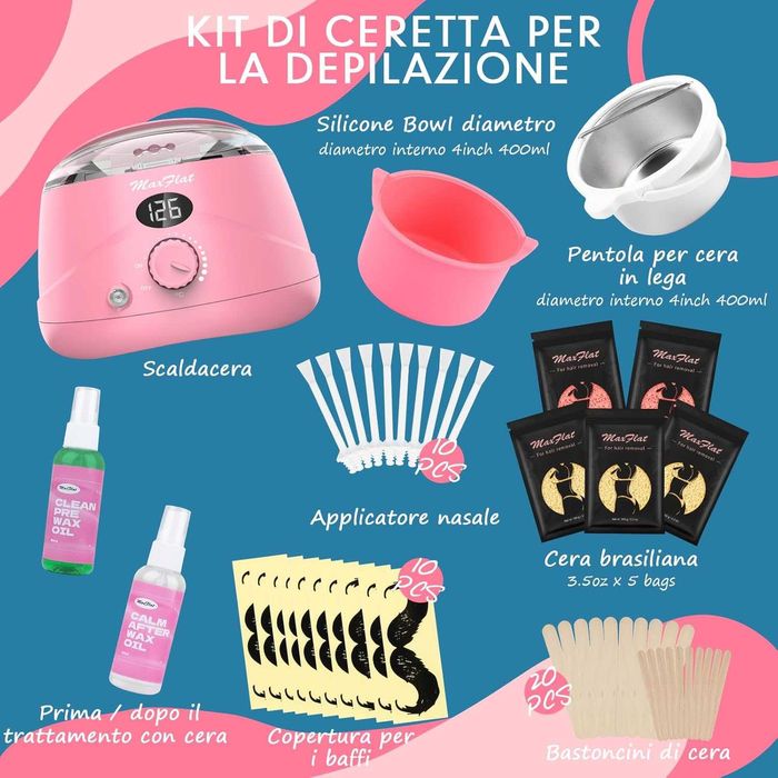 Комплект за кола маска MaxFlat нагревател+4 плика восъчни перли, масла