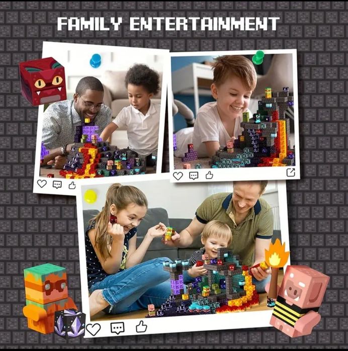 100 бр. Магнитни строителни кубчета - тип Майнкарфт