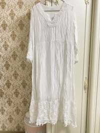 женская платье белого цвета италянская платье размер стандарт п
