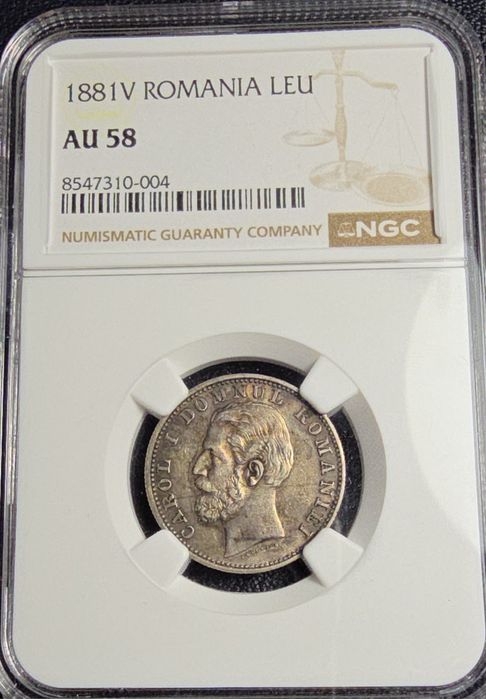 Moneda 1 leu 1881 AU58