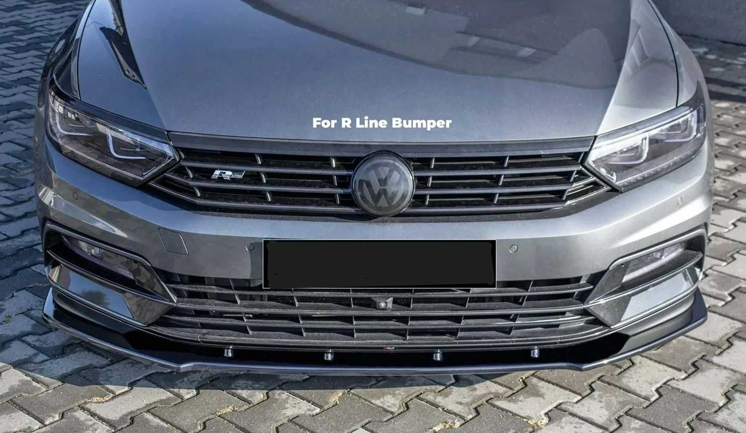 Преден лип спойлер за пасат б8 р лайн / vw passat b8 r line lip