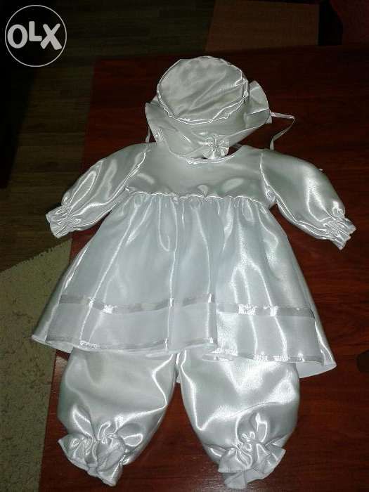 Hăinuţă fetiţă 0-2 ani şi costum alb pt. botez